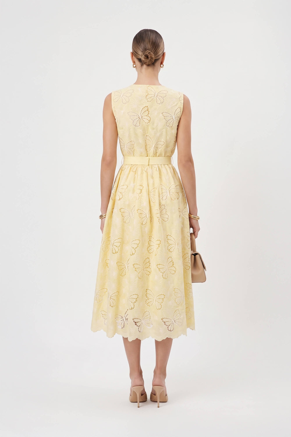 Julieta Butterfly Embroidered Midi Vestido 526264 AMA - Reina Diaz
