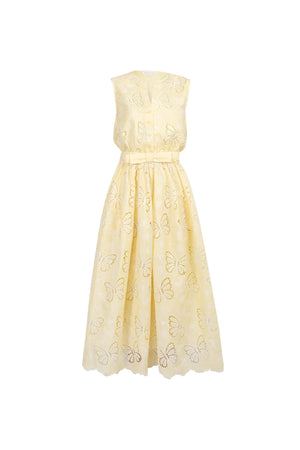 Julieta Butterfly Embroidered Midi Vestido 526264 AMA - Reina Diaz