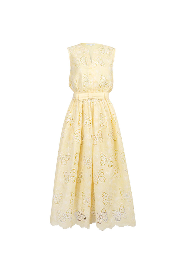 Julieta Butterfly Embroidered Midi Vestido 526264 AMA - Reina Diaz