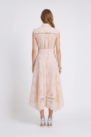 Julieta Eyelet Butterfly Midi Vestido 526265 ROS - Reina Diaz