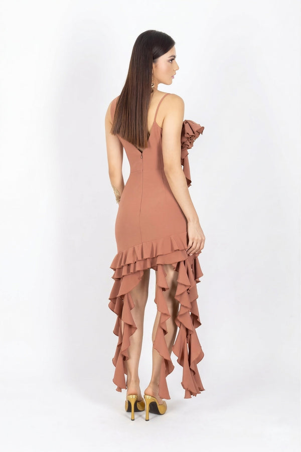Lilly Ruffle Mini Vestido - Reina Diaz