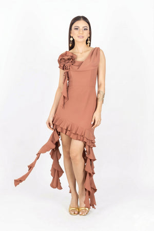 Lilly Ruffle Mini Vestido - Reina Diaz