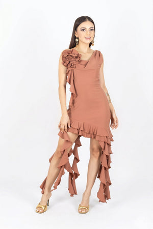 Lilly Ruffle Mini Vestido - Reina Diaz