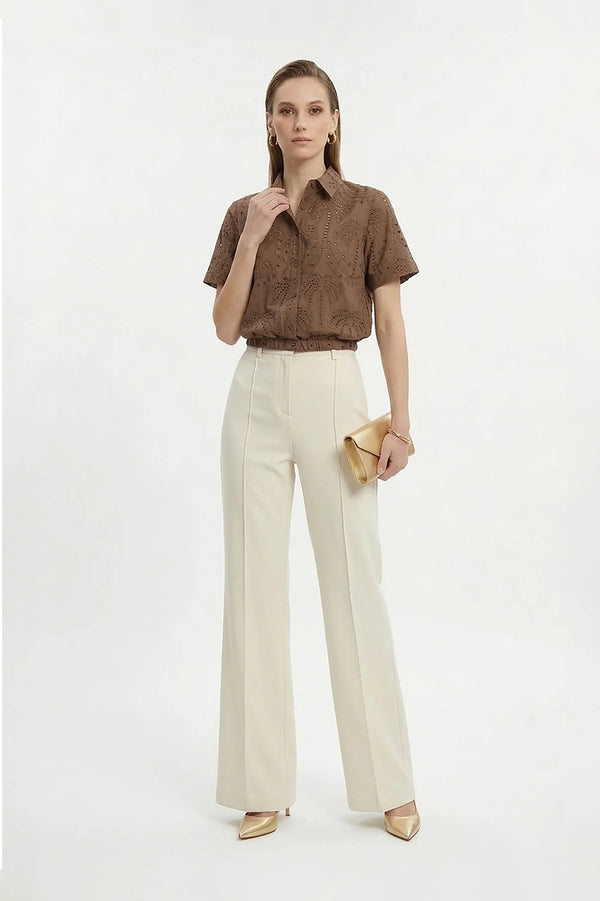 Lina Eyelet Palm Blusa - Reina Diaz