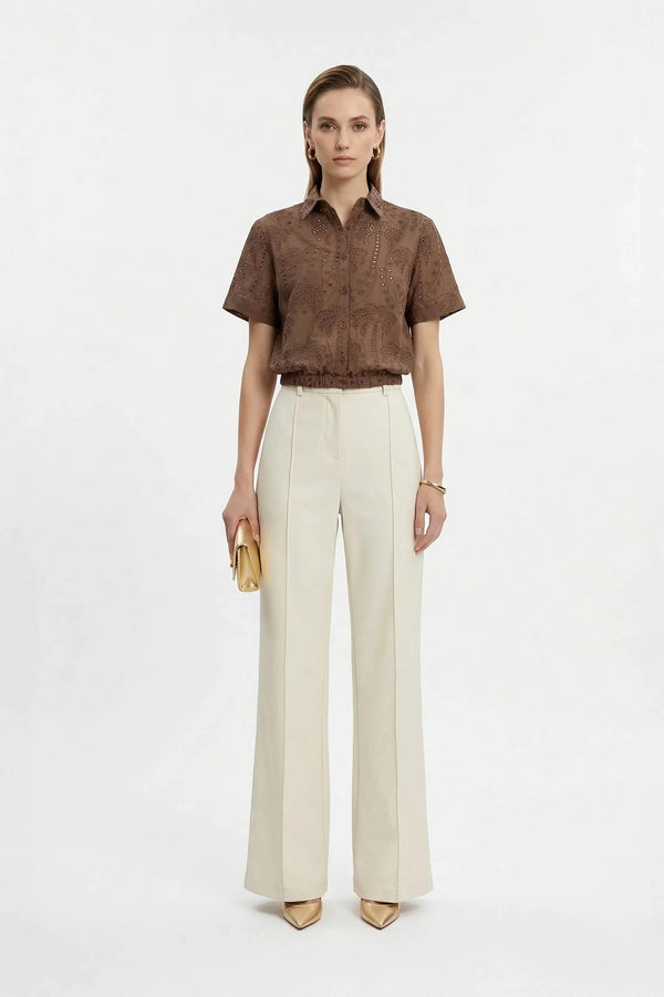 Lina Eyelet Palm Blusa - Reina Diaz