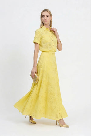 Lina Eyelet Palm Blusa - Reina Diaz