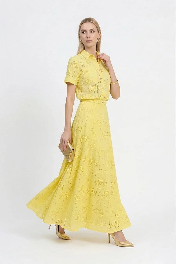 Lina Eyelet Palm Blusa - Reina Diaz