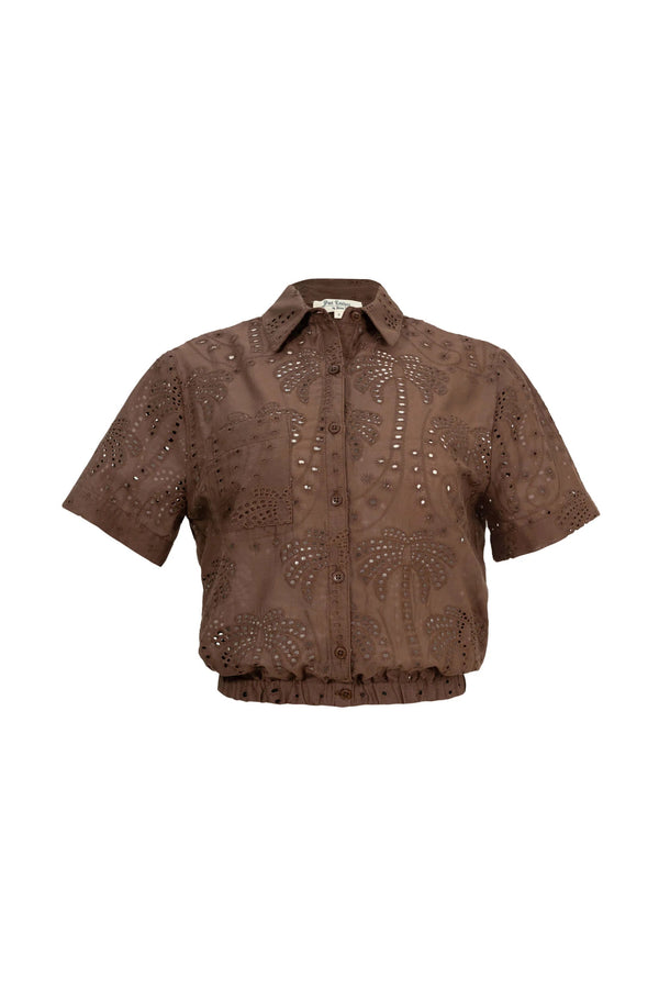 Lina Eyelet Palm Blusa - Reina Diaz
