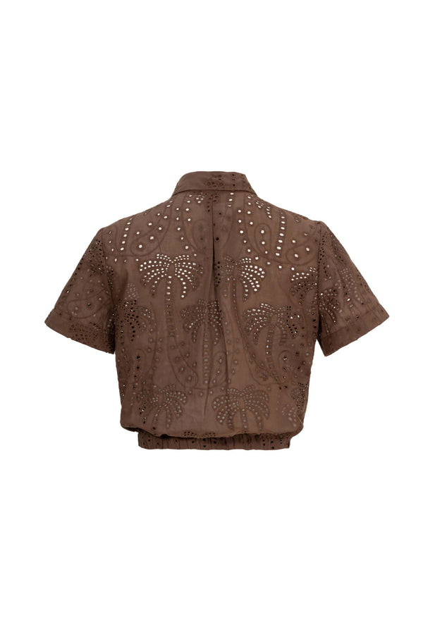 Lina Eyelet Palm Blusa - Reina Diaz