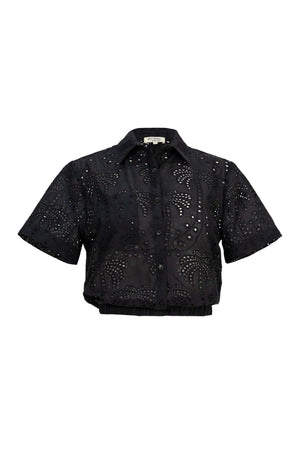 Lina Eyelet Palm Blusa - Reina Diaz