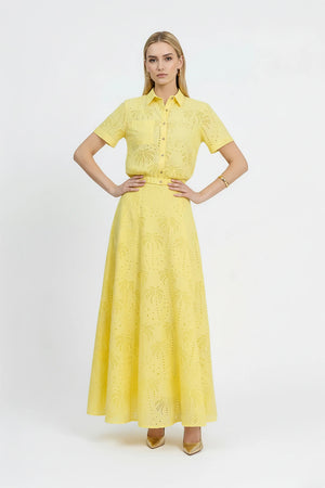 Lina Eyelet Palm Blusa - Reina Diaz