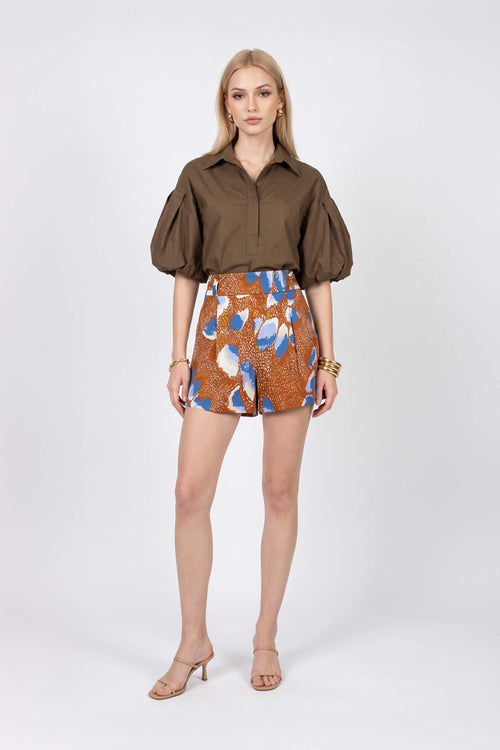 Livorno Tailored High-Rise Cotton-Stretch Shorts 731135 LAD - Reina Diaz