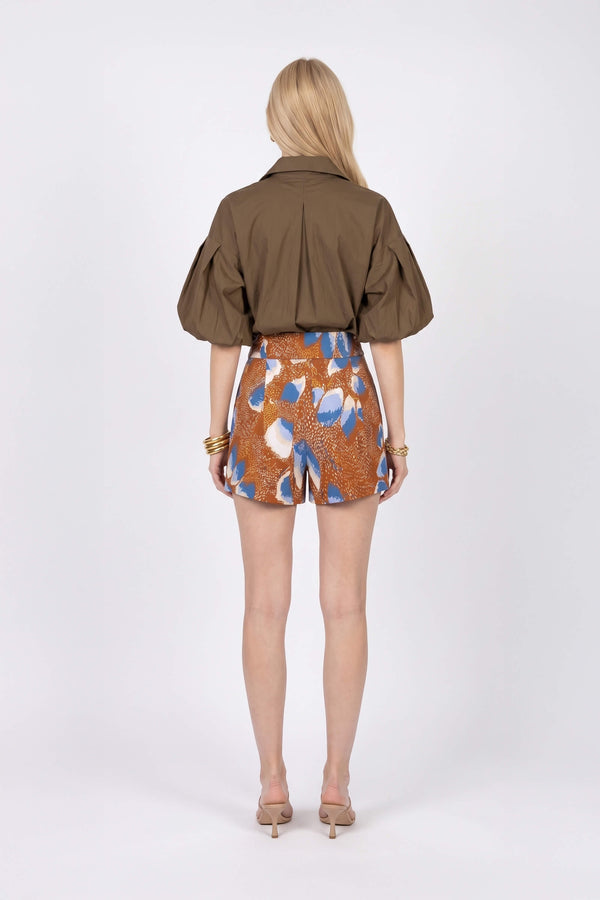Livorno Tailored High-Rise Cotton-Stretch Shorts 731135 LAD - Reina Diaz