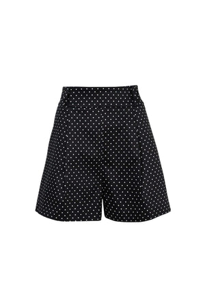 Livorno Tailored High-Rise Cotton-Stretch Shorts 731135 NEG - Reina Diaz