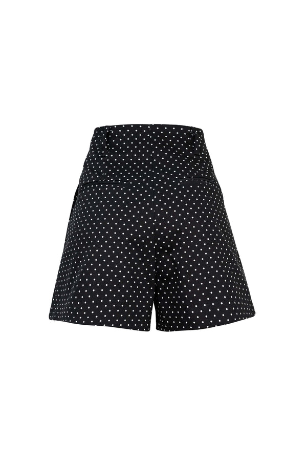 Livorno Tailored High-Rise Cotton-Stretch Shorts 731135 NEG - Reina Diaz