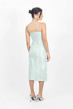 Louisa Bow Drape Vestido - Reina Diaz