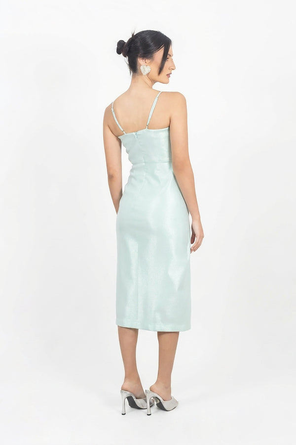 Louisa Bow Drape Vestido - Reina Diaz