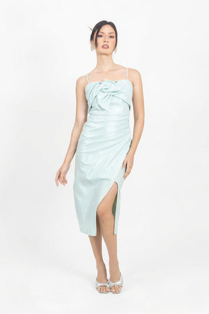 Louisa Bow Drape Vestido - Reina Diaz