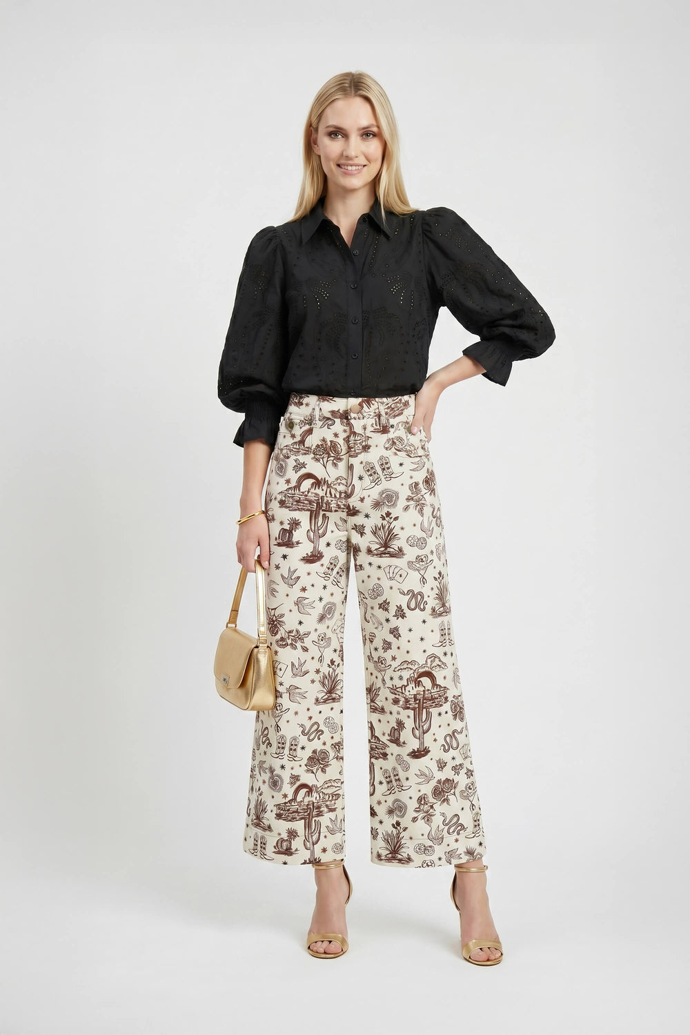 Lucca Puff - Sleeve Cotton - Stretch Blouse - Reina Diaz