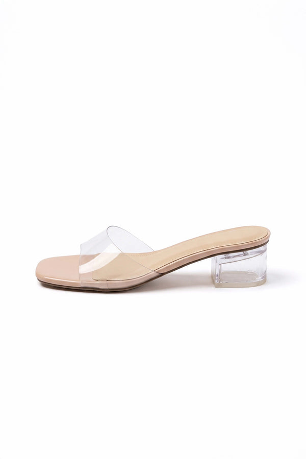 Lucia Clear Vinyl Block Heel Mules ZA02394 - Reina Diaz