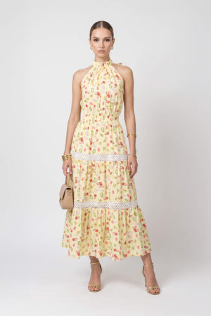 Lucía Halter Fruit Tiered Maxi Vestido 723112 AMA - Reina Diaz