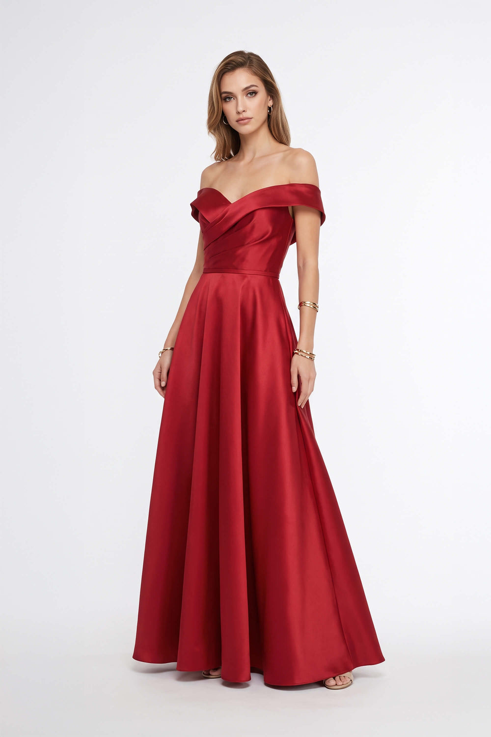 Lucia Off-Shoulder Sweetheart Vestido Fiesta 421116 ROJ - Reina Diaz