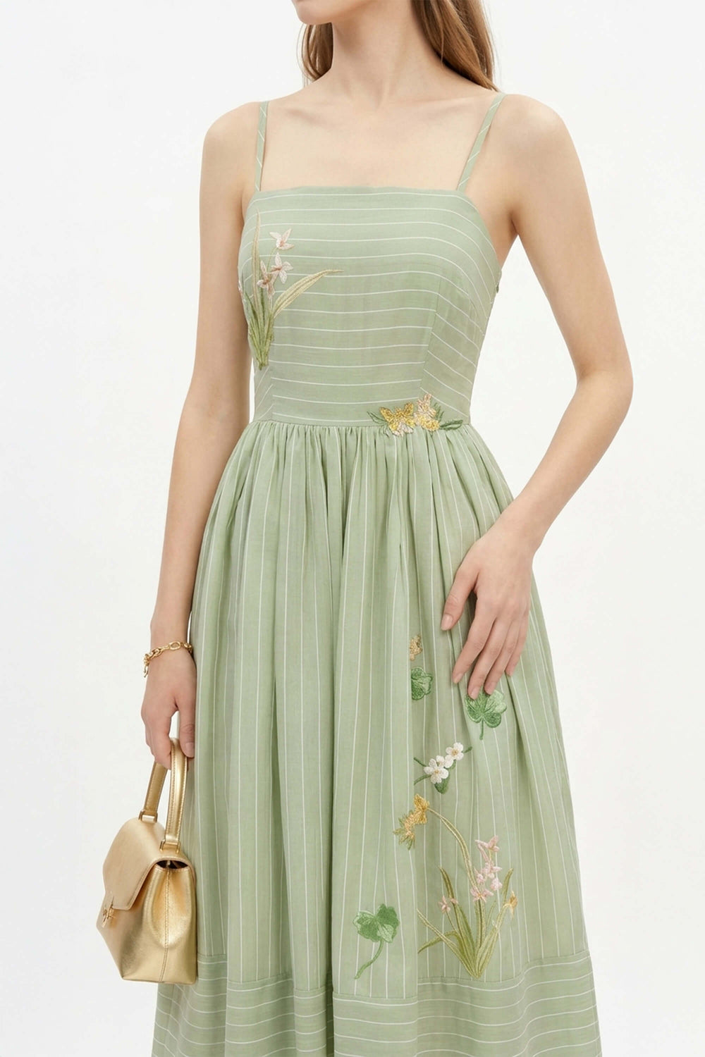 Lucía Sleeveless Belted Midi Vestido - Reina Diaz