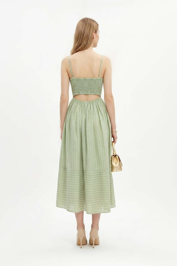 Lucía Sleeveless Belted Midi Vestido - Reina Diaz