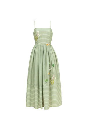 Lucía Sleeveless Belted Midi Vestido - Reina Diaz
