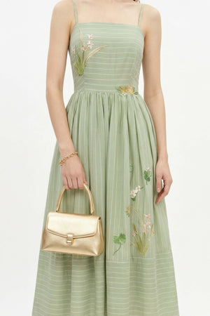 Lucía Sleeveless Belted Midi Vestido - Reina Diaz