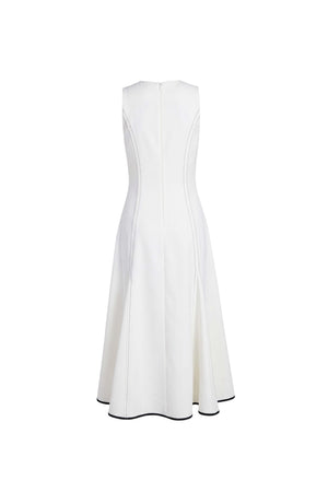Luciana Contrast Trim Midi Vestido 526275 HUE - Reina Diaz