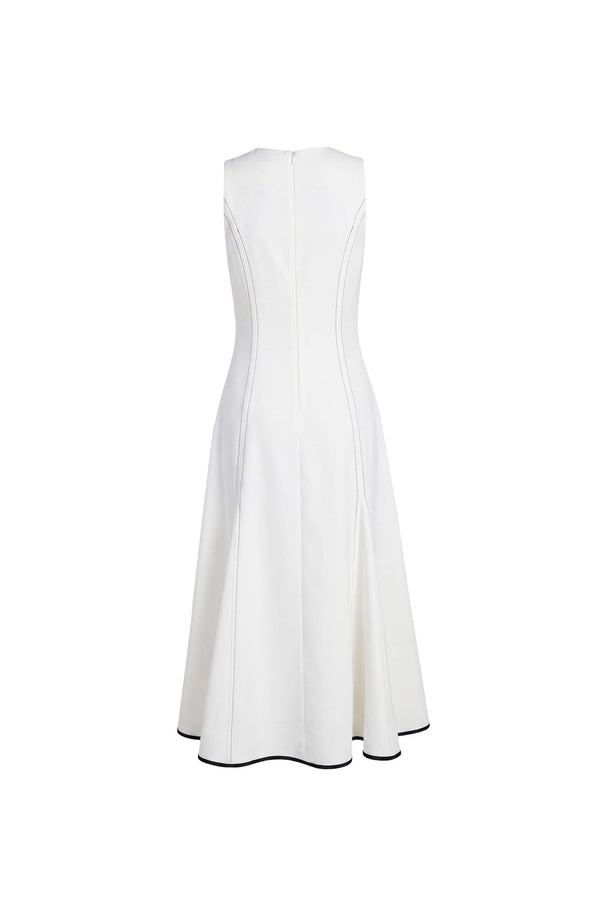 Luciana Contrast Trim Midi Vestido 526275 HUE - Reina Diaz