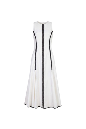 Luciana Contrast Trim Midi Vestido 526275 HUE - Reina Diaz