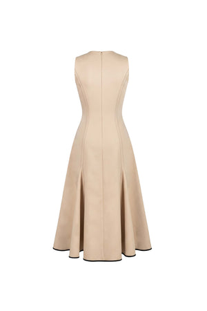 Luciana Contrast Trim Midi Vestido 526275 LAT - Reina Diaz