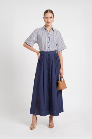 Luciana Lace Inset Maxi Falda 541369 MAR - Reina Diaz