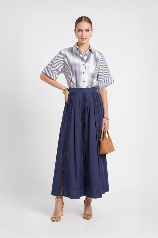 Luciana Lace Inset Maxi Falda 541369 MAR - Reina Diaz