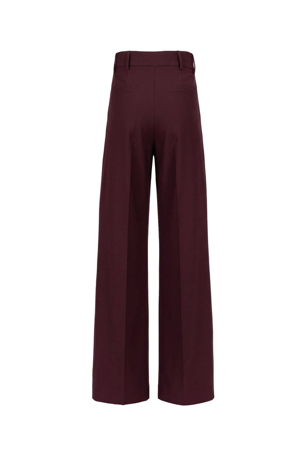 Luciana Pleated High-Waist Wide-Leg Pantalón 532181 CHO - Reina Diaz