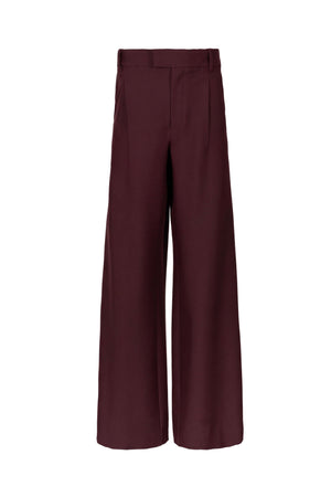 Luciana Pleated High-Waist Wide-Leg Pantalón 532181 CHO - Reina Diaz