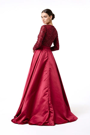 Luciana Sequin Crossover Long Vestido 421457 BUR - Reina Diaz