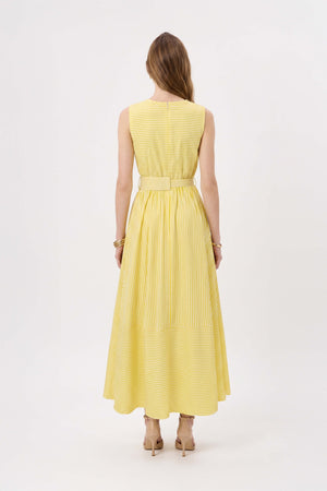 Luciana Striped Belted Maxi Vestido 723110 AMA - Reina Diaz