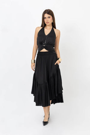 Lydia Beads Halter Top - Reina Diaz