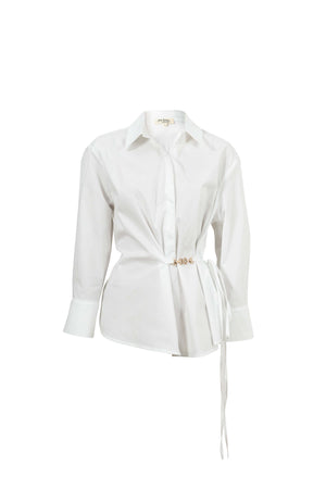 Lyon Hardware Side - Tie Cotton Blusa - Reina Diaz