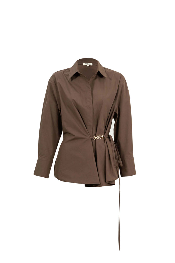 Lyon Hardware Side - Tie Cotton Blusa - Reina Diaz