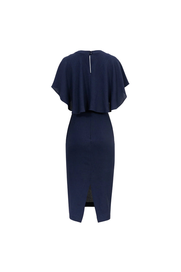Magnolia Pleated Halter Midi Vestido - Reina Diaz