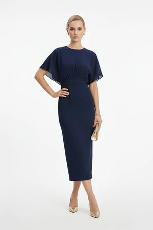 Magnolia Pleated Halter Midi Vestido - Reina Diaz
