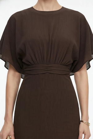 Magnolia Pleated Halter Midi Vestido - Reina Diaz