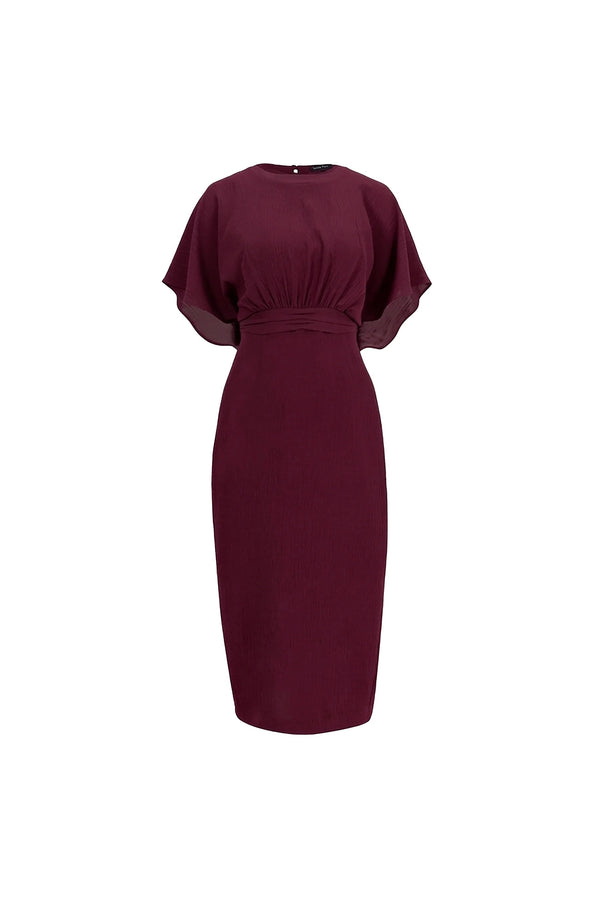 Magnolia Pleated Halter Midi Vestido - Reina Diaz