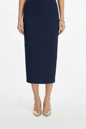 Magnolia Pleated Halter Midi Vestido - Reina Diaz