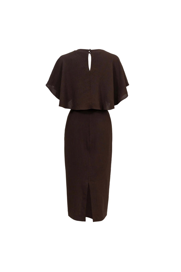 Magnolia Pleated Halter Midi Vestido - Reina Diaz