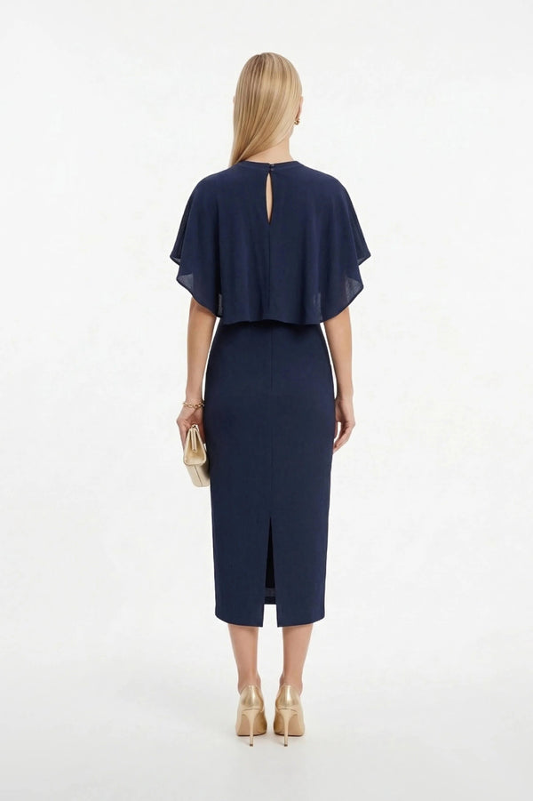 Magnolia Pleated Halter Midi Vestido - Reina Diaz